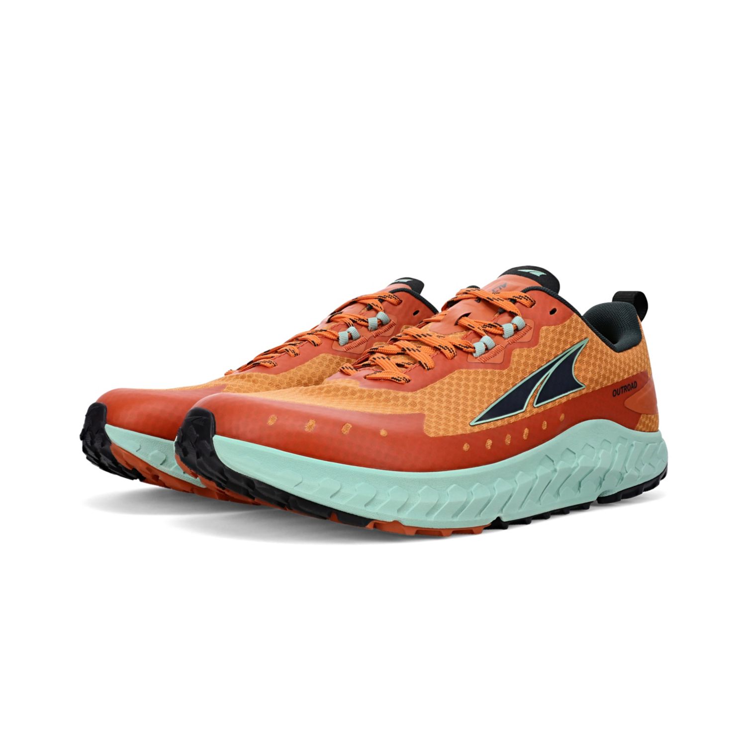 Green / Orange Altra Outroad Men's Trail Running Shoes | Ireland-64273059